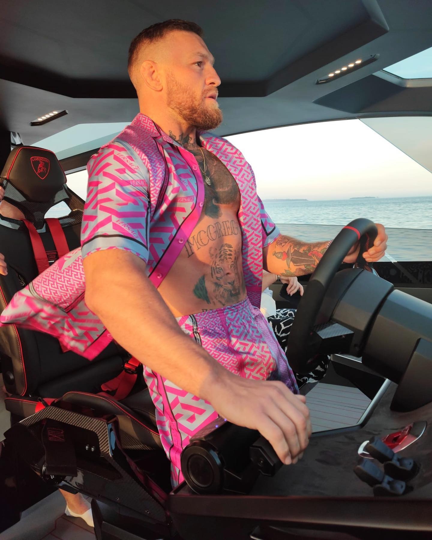 Conor McGregor Operating His Lamborghini Boat