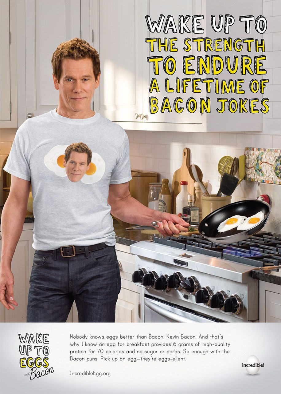 Kevin Bacon Promoting Eggs