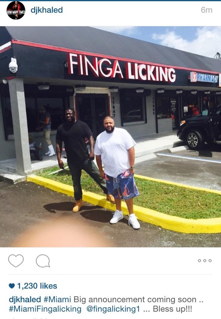 DJ Khaled Poses Infront of Finga Licking With a Social Media Post