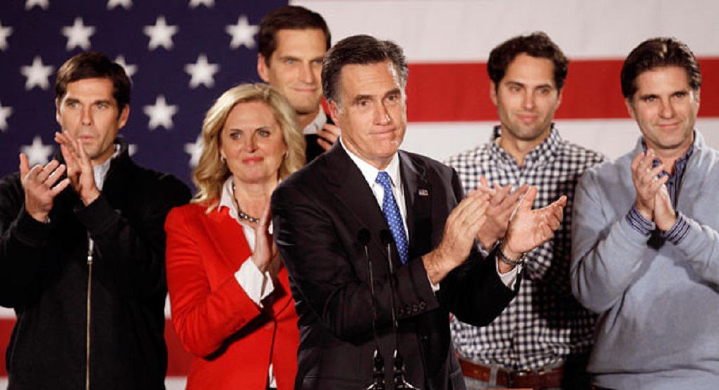 Mitt Romney with his family members