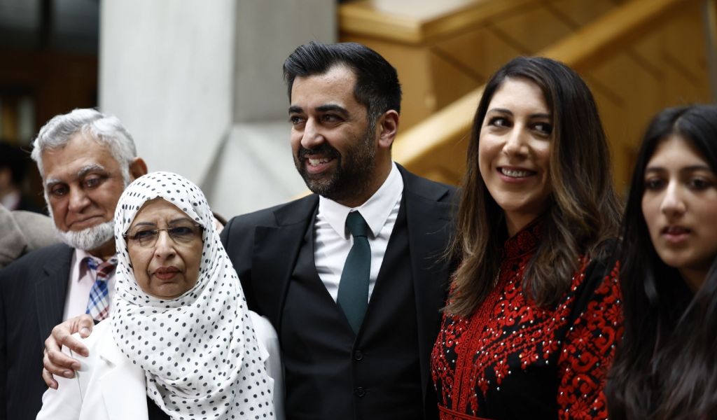 Humza Yousaf with his family