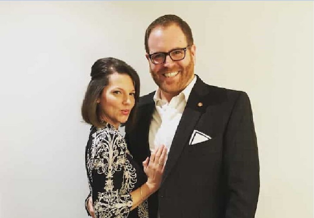 Josh Gates and his wife