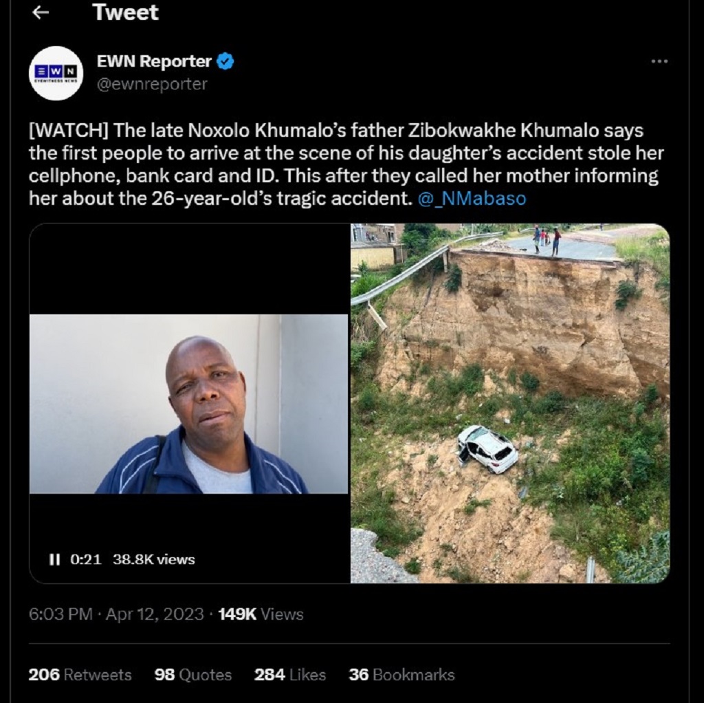  Noxolo Khumalo Accident 