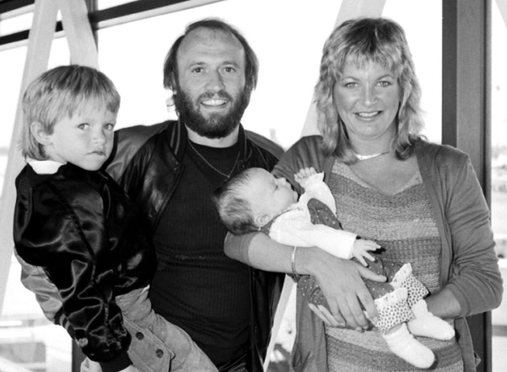Bee Gee Gibb with his wife, Yvonne, and their children Adam, and Samantha 