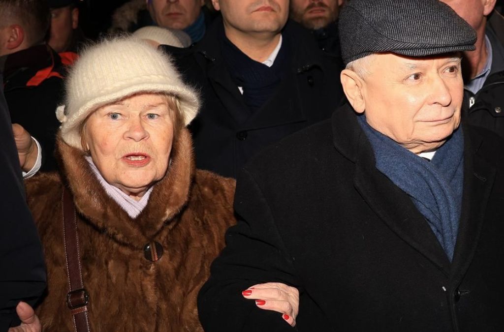 Teresa Mioduszewska with her partner Jarosław Kaczyński. 